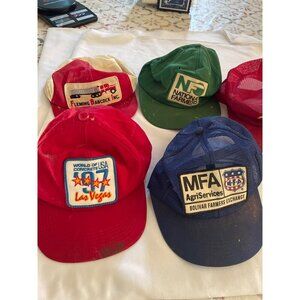 K products Patch Vintage Mesh Trucker Hats Lot Of 5 With Patches: Skelgas MFA NF